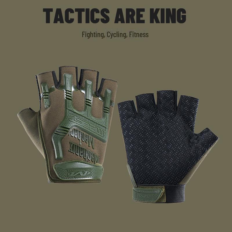 Мужские тактические перчатки без пальцев для велоспорта, альпинизма и фитнеса