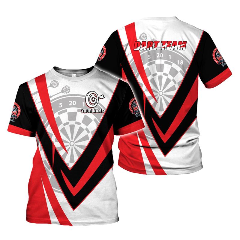 Персонализированная 3D-печатная футболка с изображением дартсмена, футболка для фанатов дартса, летние свободные топы с коротким рукавом, одежда