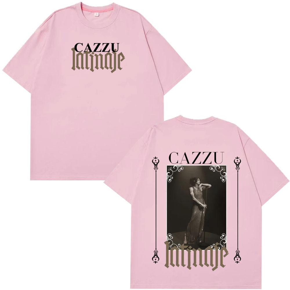 Singer Cazzu Latinaje Music Album Retro Print T Shirt Unisex Women Fashion Tshirt Shortsleeved Cotton Harajuku Casual Tshirts