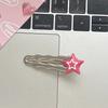 Новая корейская розовая заколка для волос со звездами для женщин Y2K милая волна металлическая заколка-автомат для волос для девочки милые акриловые аксессуары для волос