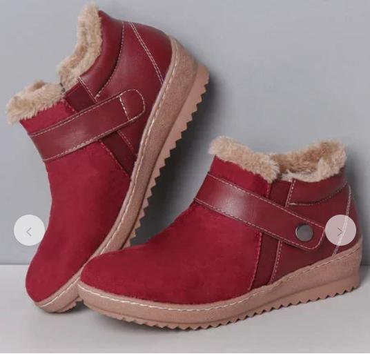 NewWomen Boots Winter Thicken Warm Snow Boots Faux Suede Ankle Boots Female Flat Heel Botas Mujer Plush Shoes 35-43 695