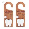 1/2Pcs Wooden Tooth Pattern Door Hanging Decoration Natural Wood Teeth