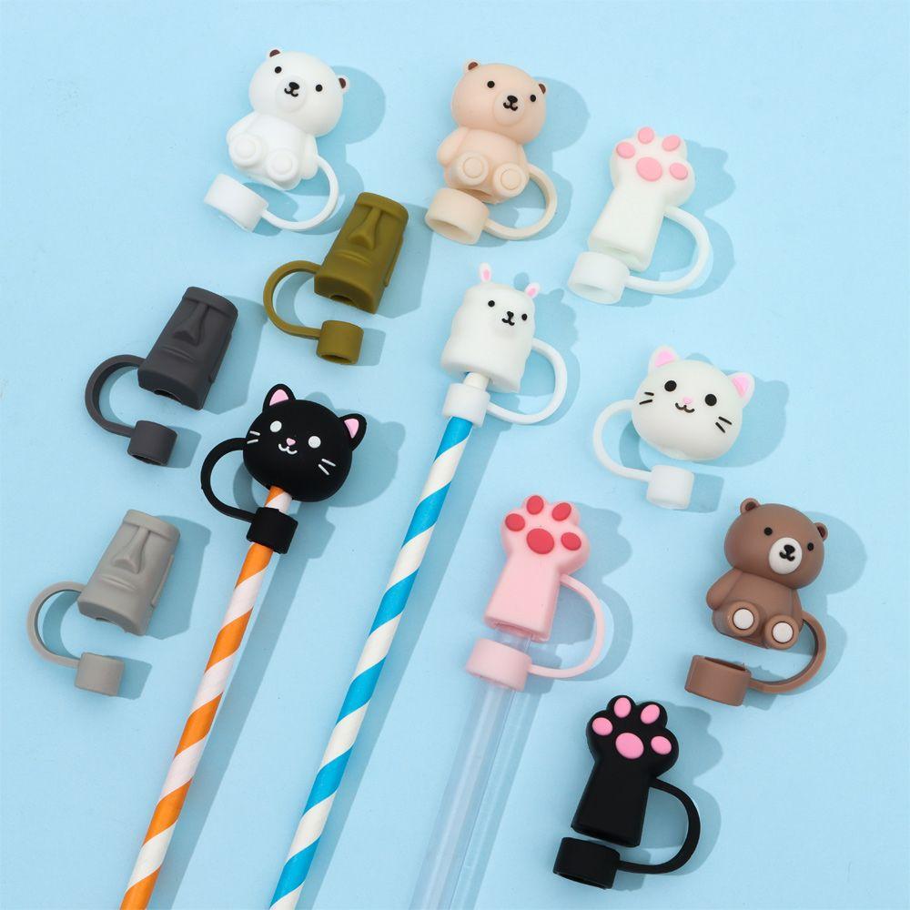 Splash Proof Dust-proof Straw Tips Cover Silicone Straw Plug Cup Accessories Drinking Dust Cap