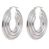 Yhpup 42mm Statement Stainless Steel Round Gold Color Hoop Earrings Charm Big Metal Anti Allergic Fashion Jewelry Waterproof