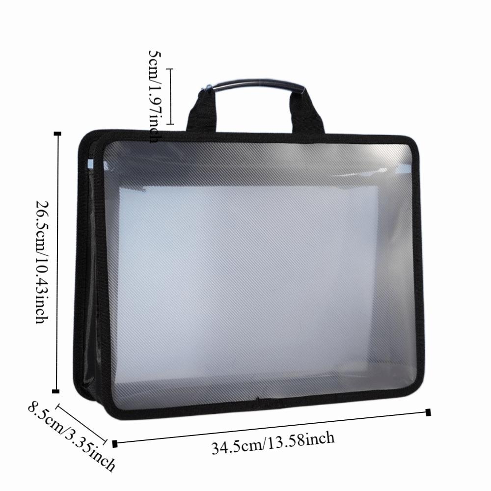 Waterproof Transparent A4 Handbag Zipper Bags File Storage Bag Students Portable Bag  Paperwork