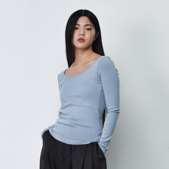 Remove No Bra Wear Deep U Neck Long Sleeve Easy Bra Tie