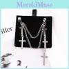 Punk Cross Drop Earrings With Alloy Metal For Womens Fashion Accessories