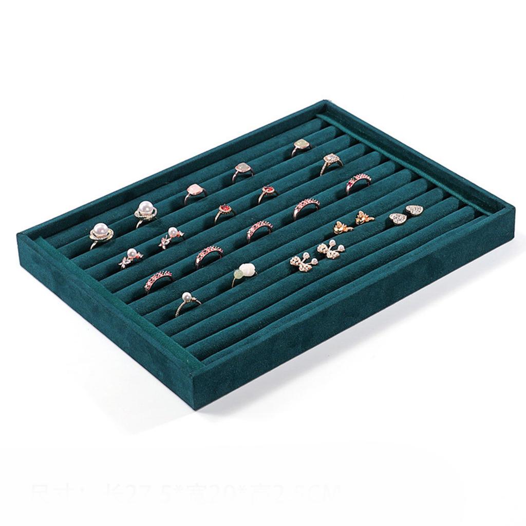 Stackable Velvets Jewelry Organizer Tray for Drawer Storage Rings Display Stand Earrings Bracelets Necklaces Holder