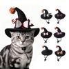Small Dog Hat Halloween Cat Hat with Pumpkin Bell Sequined Bow Festive Pet Costume Small Dog Party Accessory for Halloween