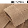 Женское двубортное пальто из смесовой шерсти Peacebird