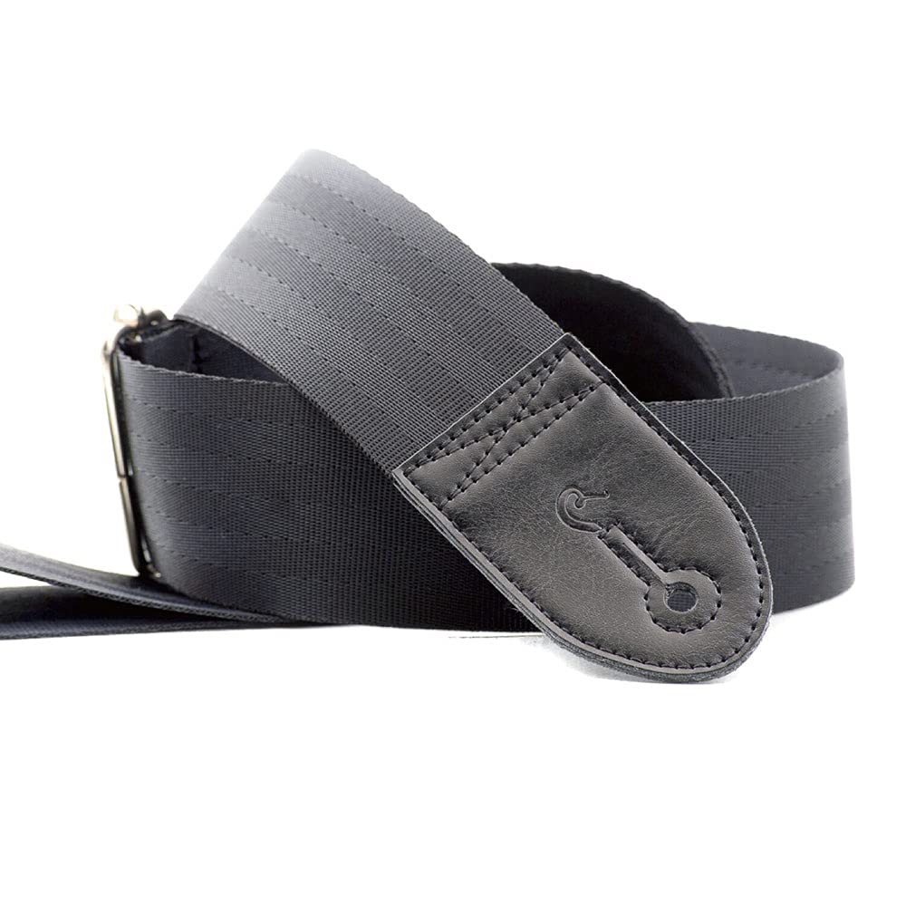 STRAPS Guitar 5cm Basic Black RightOn! Strap, Wide, 85-145cm Long, Seatbelt,