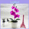 Four Flower Simulated Phalaenopsis Artificial Green Plant Potted Indoor Decor