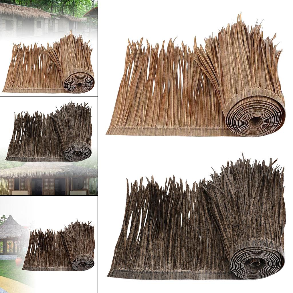Mexican Straw Roof Thatch, Artificial Palm Thatch Rolls, Tiki Bars Hut Grass Duck Boat Grass Runner for Patio Decoration