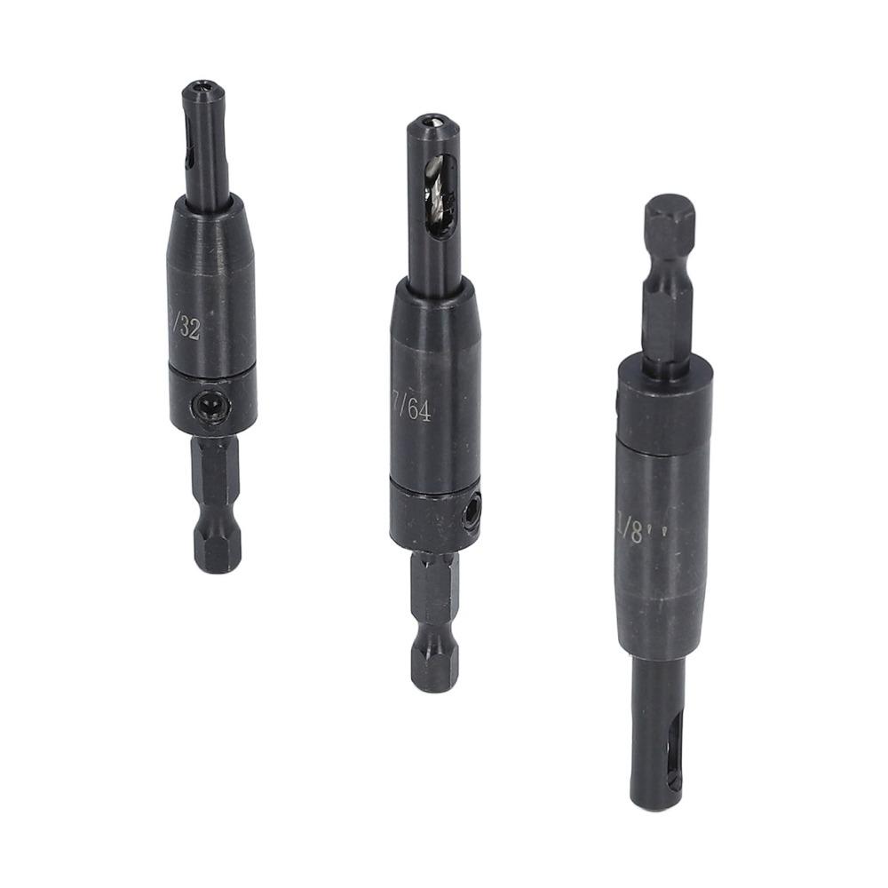 3 PCS Hex Shank Self Centering Drill Bit Set Center Drill Bit Cabinet and Door Hinge Installation