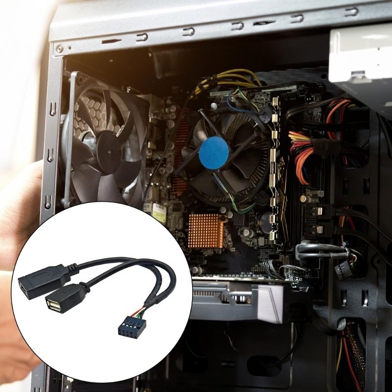 Кабель-конвертер USB 2.0 9-контактный в USB + Type E с передним портом Type C для улучшенной совместимости с материнскими платами 5,91 дюйма