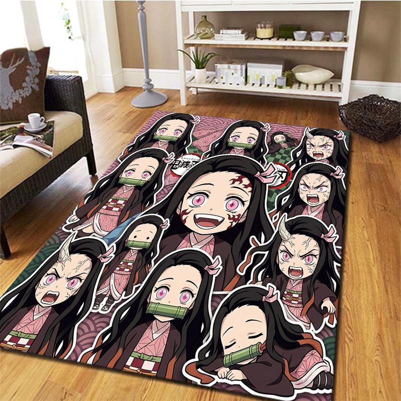 Demon Slayer Carpet Rug For Living Room Bedroom Home Sofa Decoration Kids Play Nonslip Floor Mat