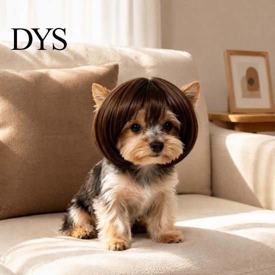 Holiday Costume for Small Animals Funny Dog Wig Medium Large Dogs, Pet Photography Styling Tools with Adjustable Elastic Band Cosplay, Halloween,