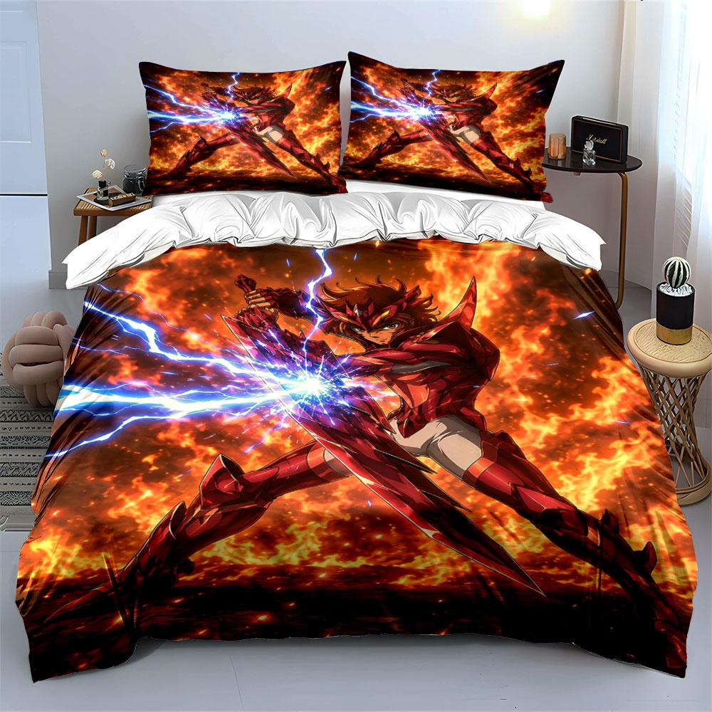 Fiery warrior with lightning. Bedding sets Duvet cover sets Duvet covers Pillowcases(1 * Duvet Cover 2 * Pillowcases without duvet insert)