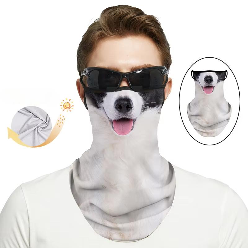 Креативный узор кошки собаки Спорт на открытом воздухе Маска от солнца Езда по дороге Защитная маска на пол-лица Летняя дышащая маска для лица из ледяного шелка