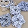 Dreamy Blue Striped Large Intestine Headband Korean Summer  New Style Forest Style Headband Fashionable Tie Low NEW Headband