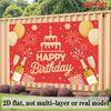 Fireworks Balloons Birthday Banner, Festive Photo Backdrop Wall Decor for Party