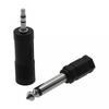 Black Headphone Adaptor Converter Stereo 1/4 Inch 3.5mm To 6.35mm 4*