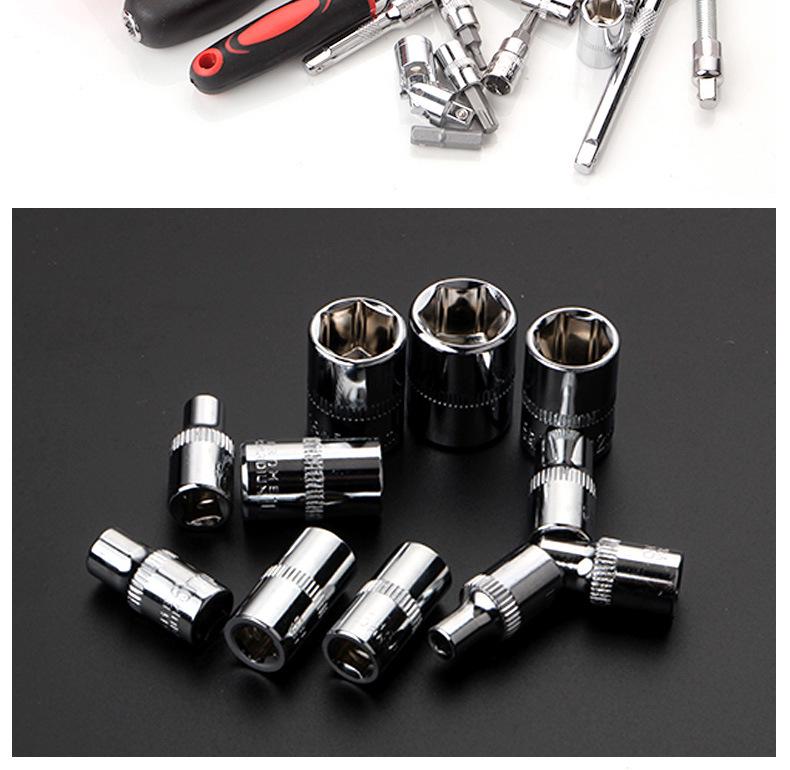 46-Piece Socket Wrench & Ratchet Screwdriver Set for Auto Repair