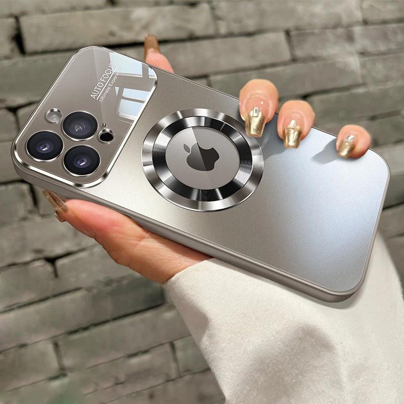 Роскошный большой матовый чехол для телефона iPhone 15 13 14 15 Pro Max Plus, противоударный защитный чехол для объектива ПК