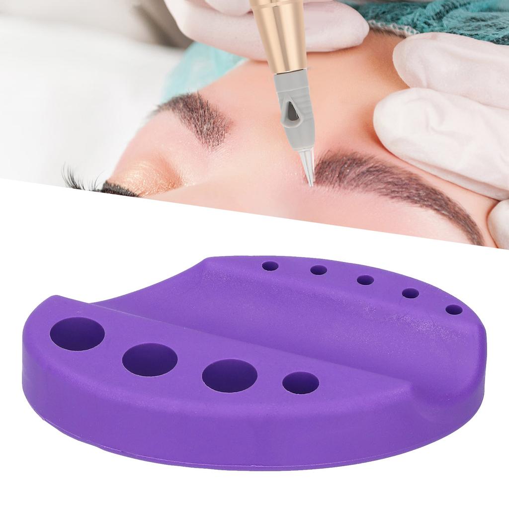 Silicone Tattoo Pigment Rack Reusable Washable Microblading Tattoo Pen Ink HolderPurple