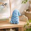 Faceless Dwarf Statue 3D Printed Sitting Gnome Figurine Holding Star Knitted Hat Tabletop Decoration Statue for Home Office Sculpture
