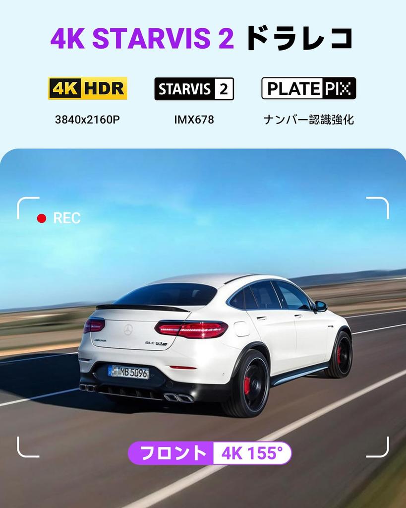 Видеорегистратор VANTRUE S1 Pro Max 4K с парковочным режимом и GPS, круглосуточным мониторингом, ADAS, WiFi,