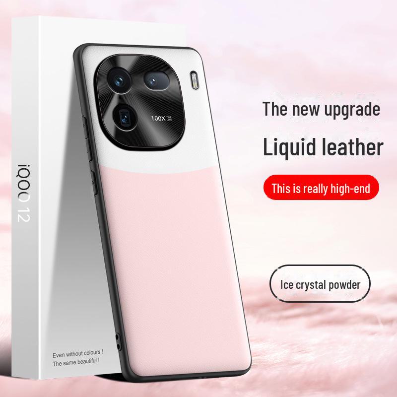 Защитный чехол из жидкой кожи для iQOO12: Дизайн против падений и загрязнений.