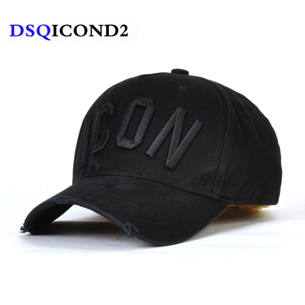 DSQICOND2 Хлопковая бейсболка с защелкой Бейсбольные кепки Буквы DSQ Кепка высокого качества Для мужчин и женщин er Дизайн Логотип ICON Шляпа Черная кепка Кепки для пап