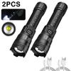 Super Bright 2000LM LED Flashlight USB Rechargeable Zoom Tactical Torch with Power Display Camping Fishing Emergency Lantern