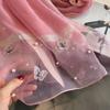 Elegant Embroidered Butterfly Silk Scarf For Women Lightweight Polyester Hijab Shawl Wrap Stole Accessory Gift