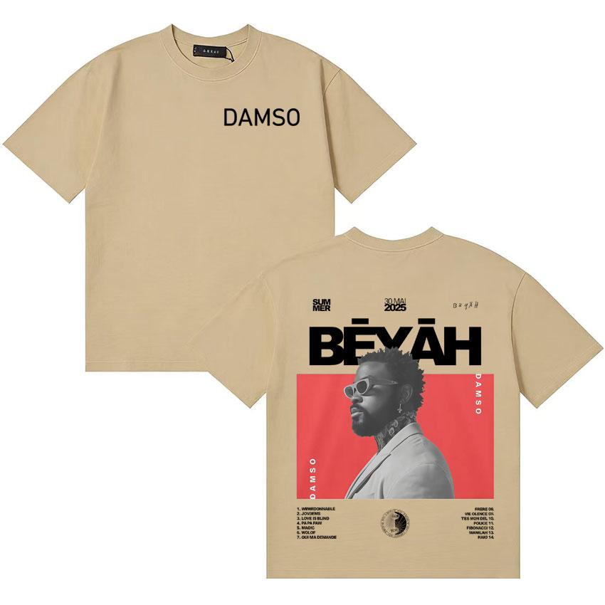 Певец Damso Летний Альбом Футболка Мода Оверсайз Уютная Готическая Футболка с Коротким Рукавом Унисекс Женская Ретро Эстетика Уличная Одежда
