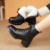 Зимние ботинки женские из натуральной кожи женские ботильоны в британском стиле большого размера нескользящие женские зимние ботинки из натуральной шерсти