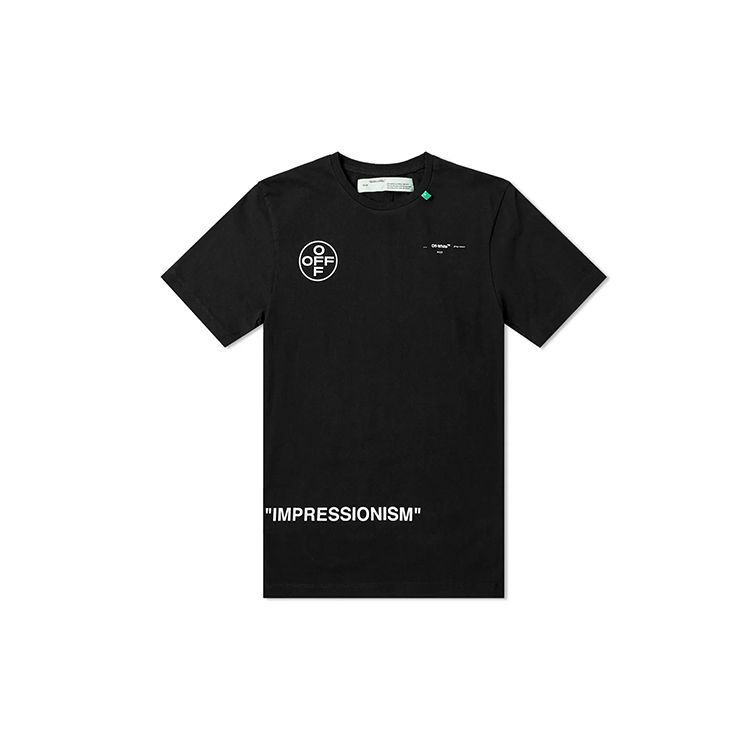 Off-White Футболка оверсайз Stencil Arrow Черные мужские топы OMAA038R191850151028