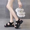 Летние массивные сандалии для женщин, модные сандалии на платформе, женские повседневные сандалии на танкетке, женские сандалии однотонные спортивные на каблуке