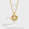 New Trendy 18K Gold Stainless Steel Necklace Star Pattern Link Chain Colorful Zircon Pendant Necklace