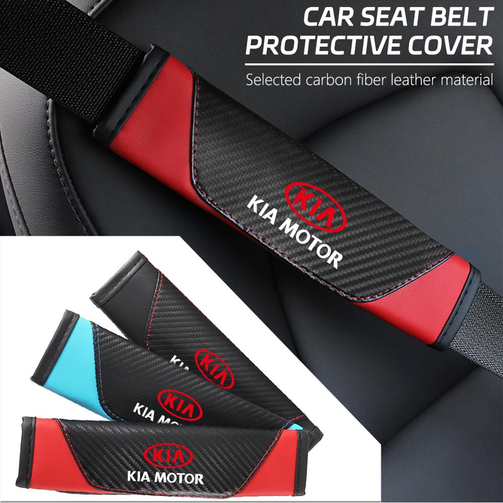 2pcs Seat Belt Covers Car Safety Belt Cover Car Accessories For KIA KN Rio Ceed Sportage Cerato Soul Sorento Picanto Optima K5 MT8