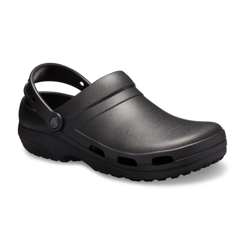 Crocs Specialist II Clog PU Comfortable Easy To Clean Toe Hole Shoes Unisex Same Black