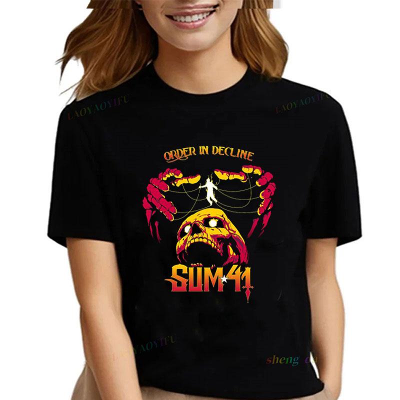 Rock Band Playera Sum 41 Unisexs T Shirts SUM41 Popular Punk Graphic Short Sleeve O Neck TShirt Casual Loose Clothes