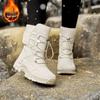 Высокие утепленные зимние хлопковые ботинки с нескользящей подошвой и подкладкой из плюшевого велюра для женщин и мужчин