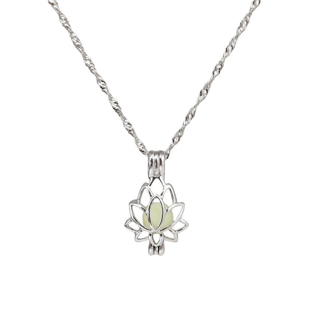 Популярная в Европе и Америке светящаяся подвеска в виде лотоса, женская мода, простое ночное светящееся ожерелье, безделушки