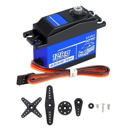 Kodrily 12KG Digital Servo for RC Drift Cars, High Torque Metal Short Servo Pack with Screws, Strong Anti-Interference