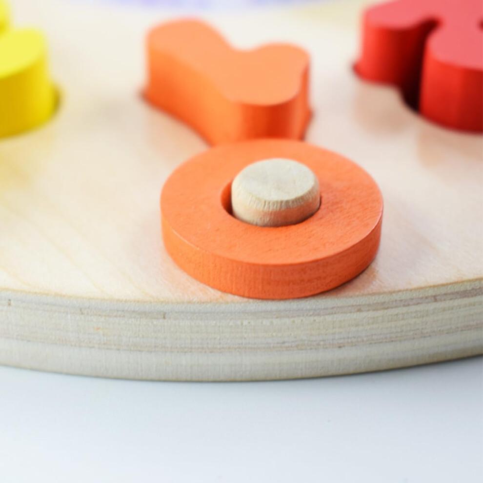 Montessori Clock Digital Wooden Toy for Kids - Colorful Number Math Teaching Aid with Geometric Shape Matching