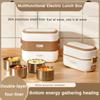250W Multifunctional Stainless Steel Inner Heating Lunch Box Plug In Steam Cooking Insulated Bento Box Portable Low Noise Electric Dining Box