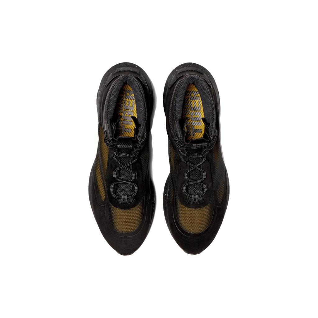 ONITSUKA TIGER Leather Round Toe Lace-Up High-Top Casual Shoes Unisex Sneakers Black 1183C150-001