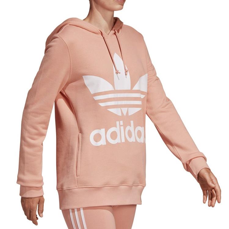 adidas Свитшоты Originals Женские Ярко-розовые с капюшоном Умеренный Обычный DV2560